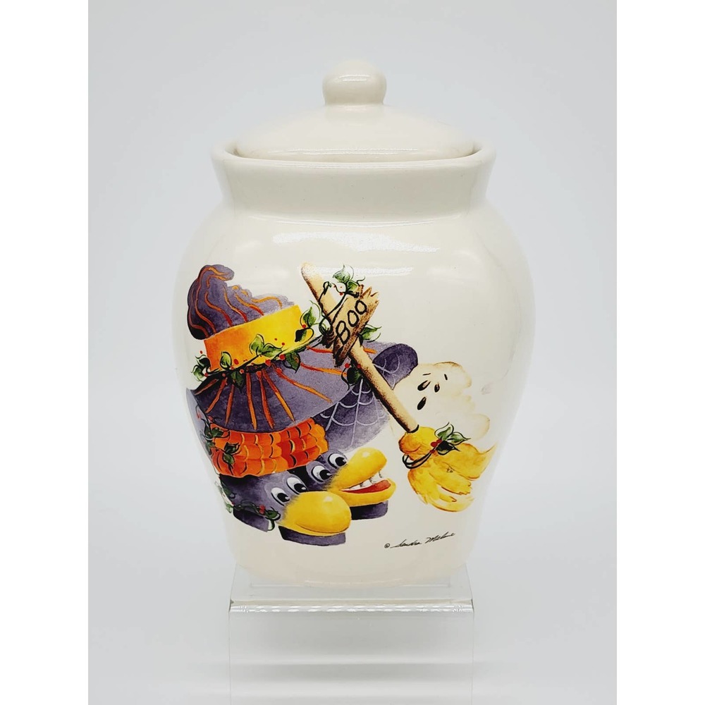 Vintage Miz Frite Halloween Canister with Lid, Sandra Malone, Candy / Cookie Jar